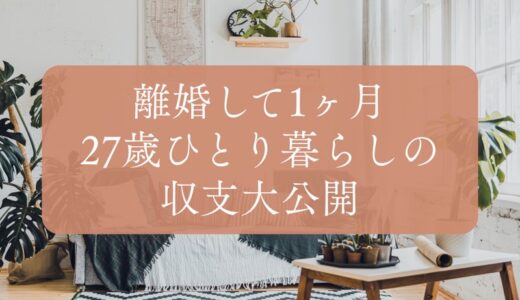 【２７歳離婚して１ヶ月】出ていくお金と入ってくるお金〜収支大公開〜